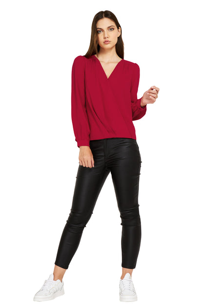 Blusa Básica Pliegues Rojo