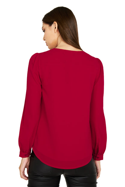 Blusa Básica Pliegues Rojo
