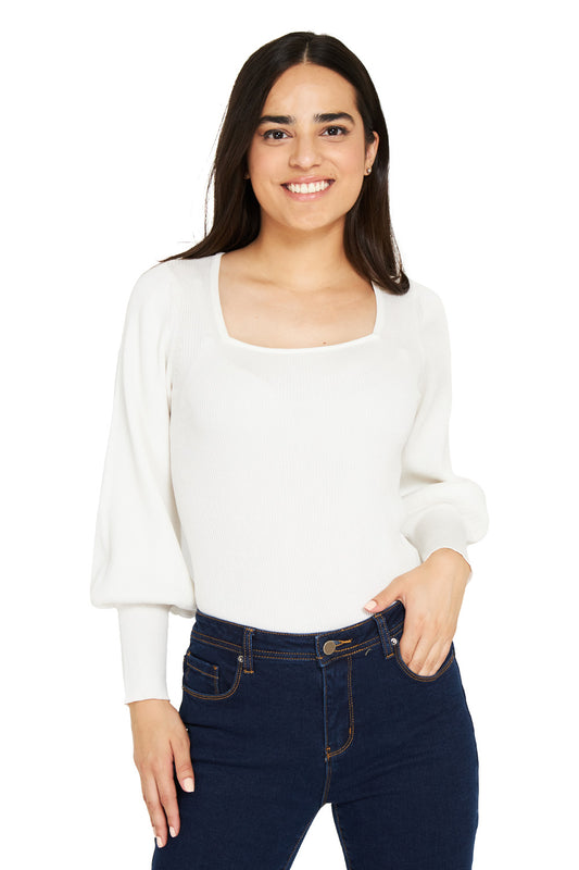 Body Escote Cuadrado Blanco