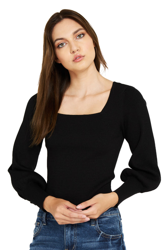 Body Escote Cuadrado Negro