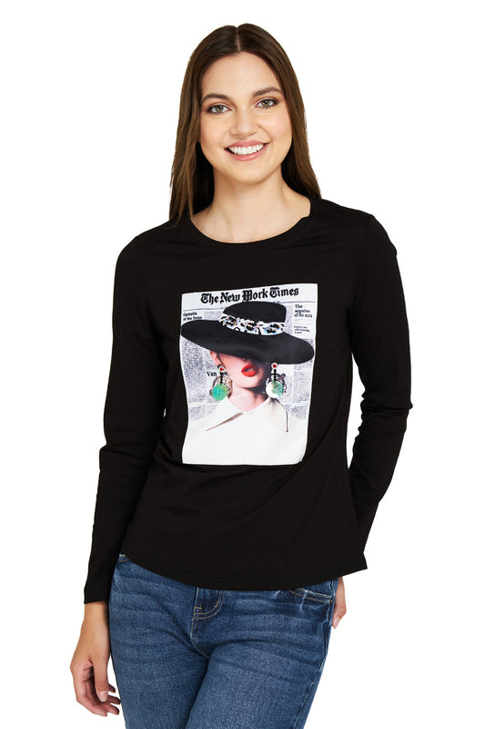 Polera Fashion Capelina Hat Negro