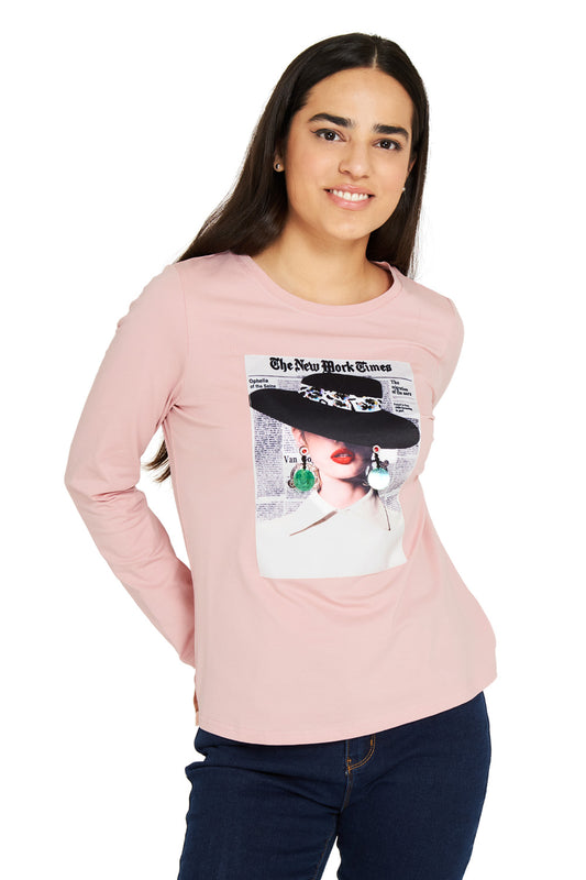 Polera Fashion Capelina Hat Rosado