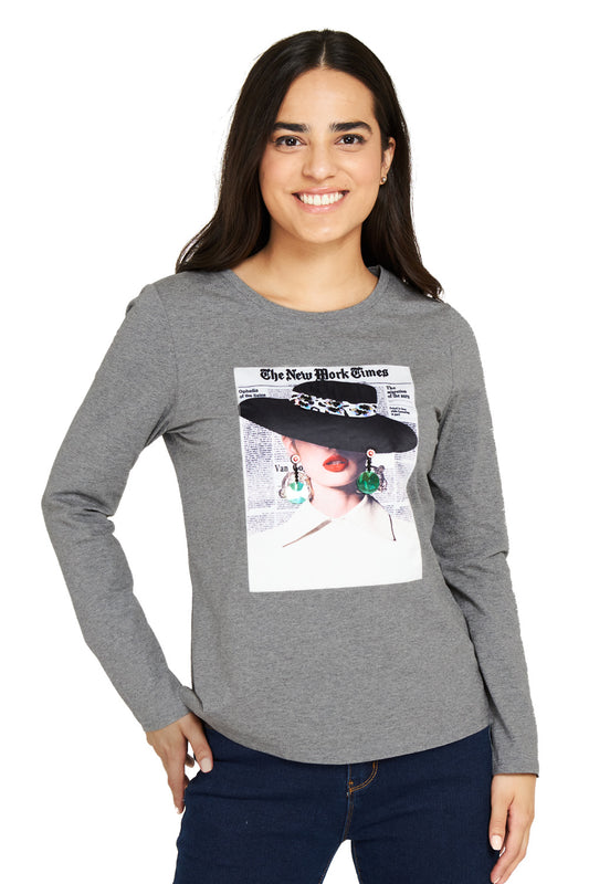 Polera Fashion Capelina Hat Gris