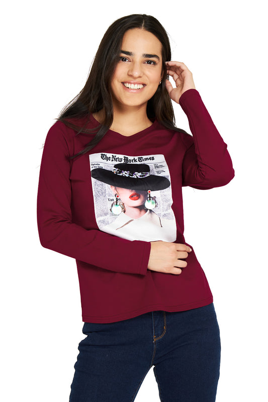 Polera Fashion Capelina Hat Burdeo