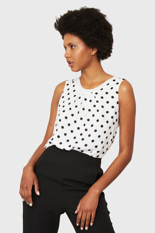 Blusa Básica Lunares Blanco