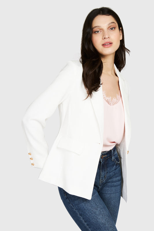 Blazer Botones Dorados Blanco