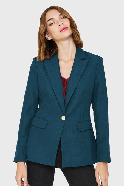 Blazer Botones Dorados Verde Petróleo