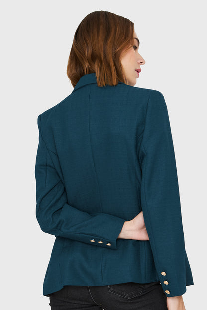 Blazer Botones Dorados Verde Petróleo