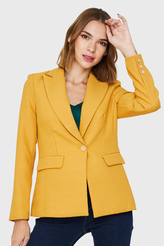 Blazer Botones Dorados Mostaza