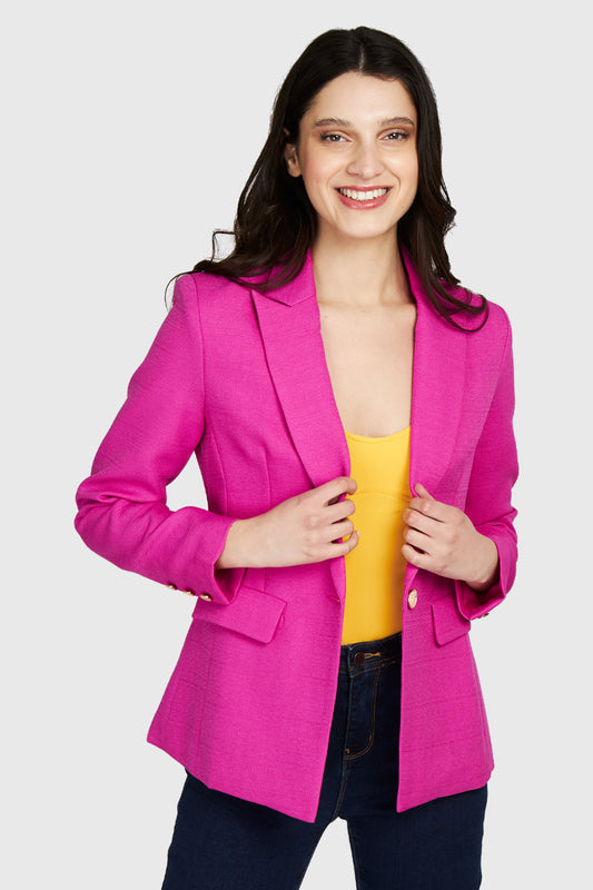Blazer Botones Dorados Fucsia