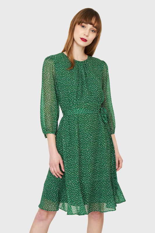 Vestido Pétalos Lazo Verde