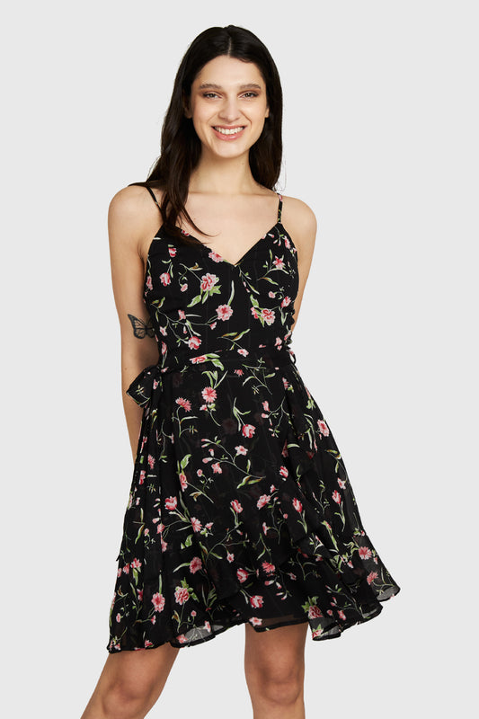 Vestido Corto Floral
 Vuelos Negro