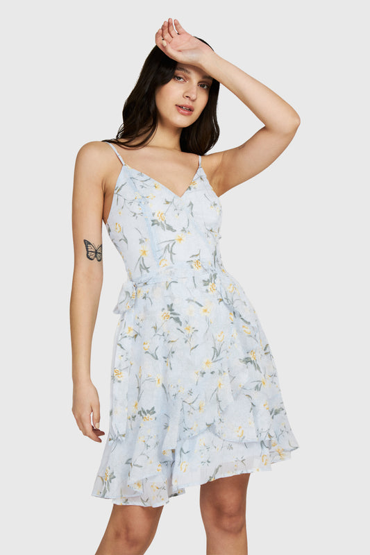 Vestido Corto Floral
 Vuelos Celeste