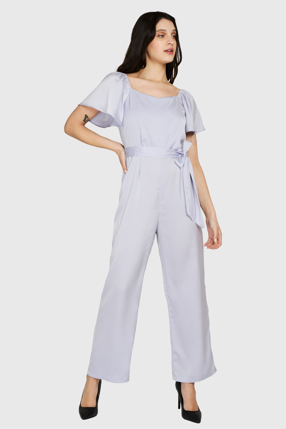 Enterito Tipo Satín Lazo Lila