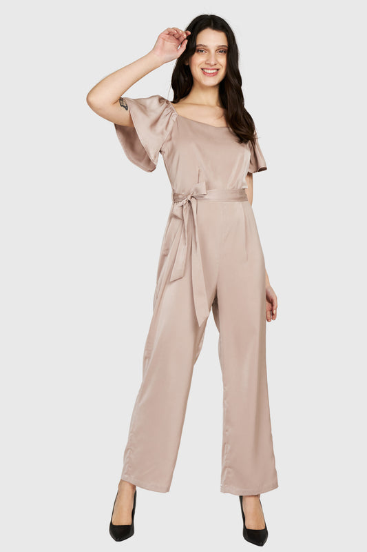 Enterito Tipo Satín Lazo Nude