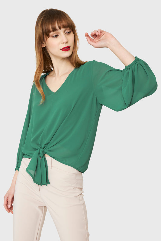 Blusa Básica Nudo Verde