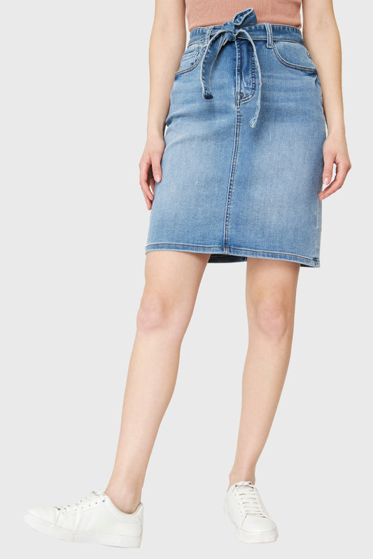 Falda Denim Lazo Azul