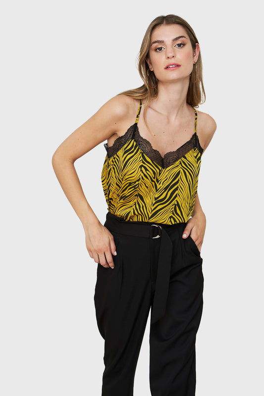 Top Print Cebra Amarillo