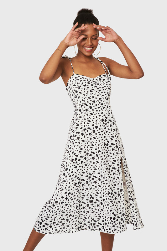 Vestido Midi Print Dálmata Blanco