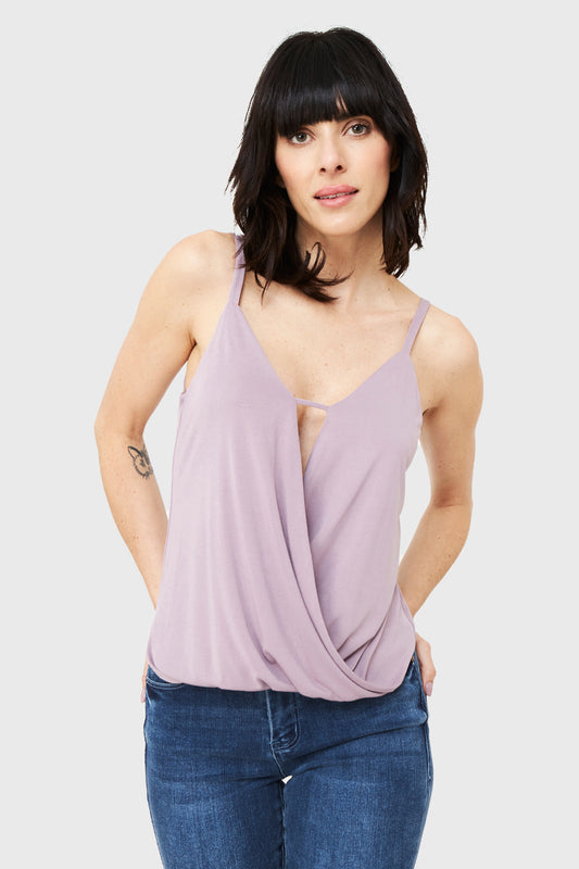 Polera Escote Cruzado Lila