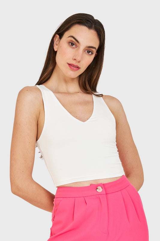 Crop Top Modal Blanco