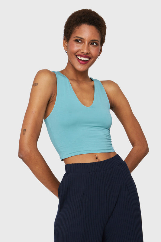 Crop Top Modal Azul Cielo