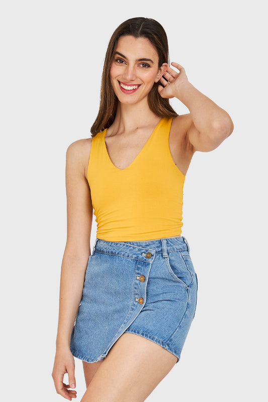 Crop Top Modal Amarillo