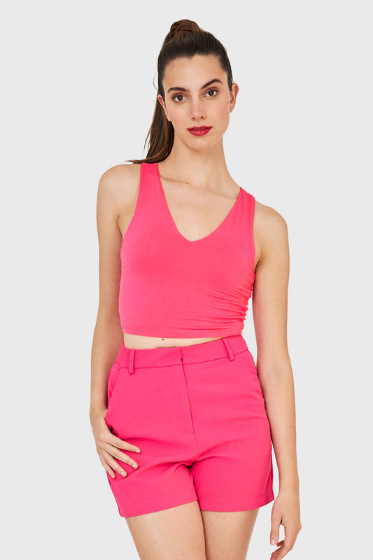 Crop Top Modal Fucsia