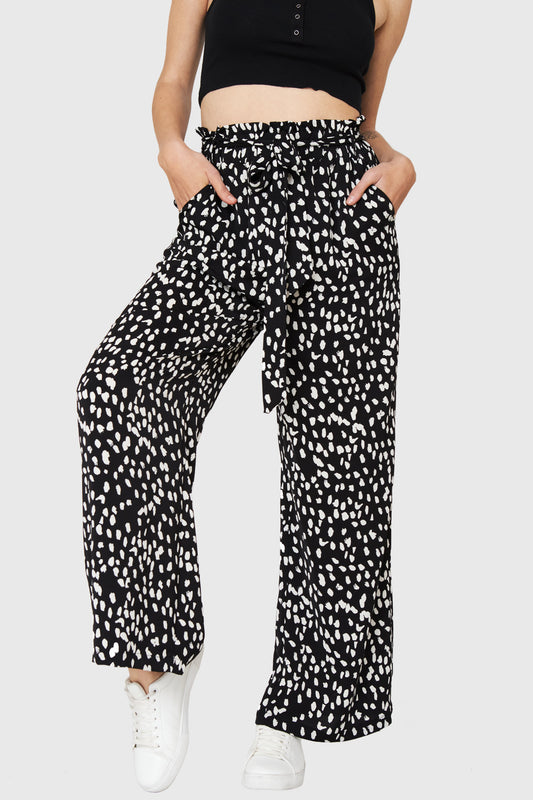 Pantalón Palazzo Lunares Negro
