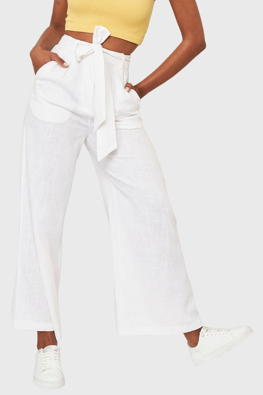 Pantalón Palazzo Bolsillos Blanco