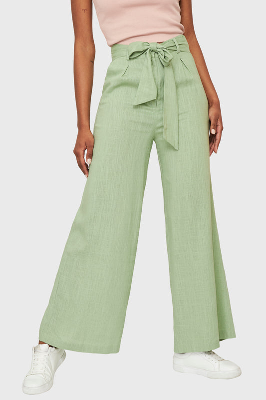 Pantalón Palazzo Bolsillos Menta