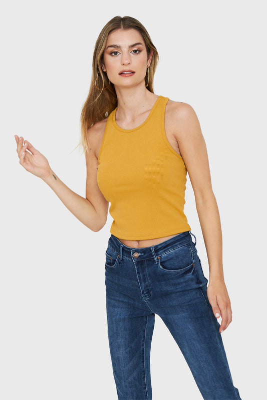 Crop Top Básico Mostaza