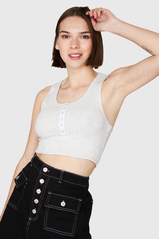 Crop Top Broches Gris