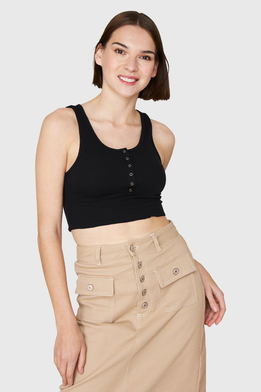 Crop Top Broches Negro