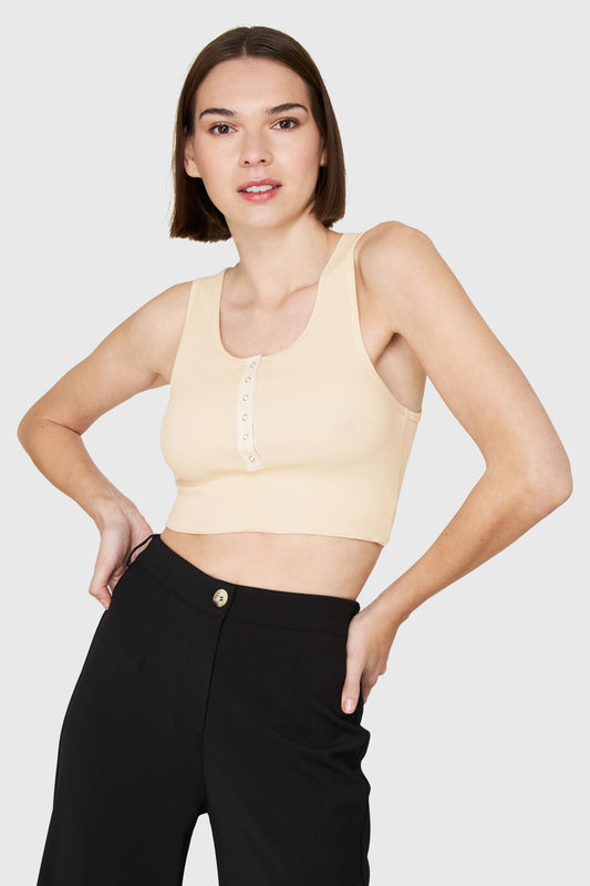 Crop Top Broches Crema