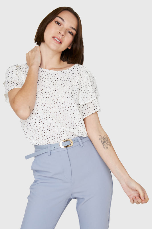 Blusa Puntitos Blanco