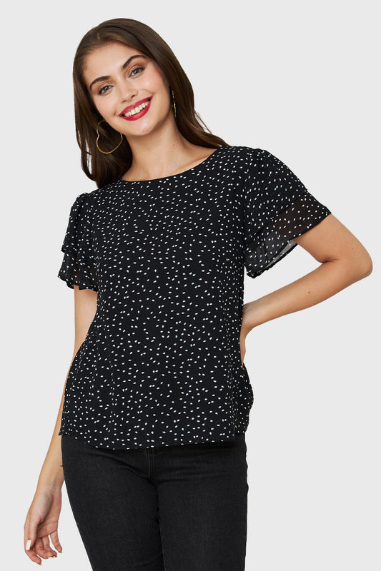 Blusa Puntitos Negro