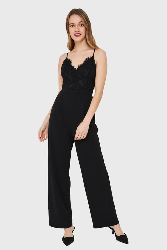 Enterito Canesú Encaje Negro