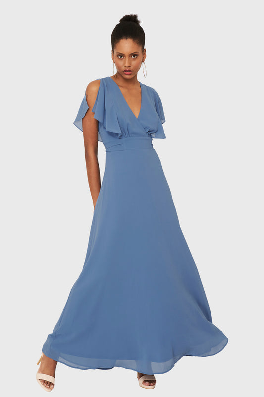 Vestido Largo Celeste