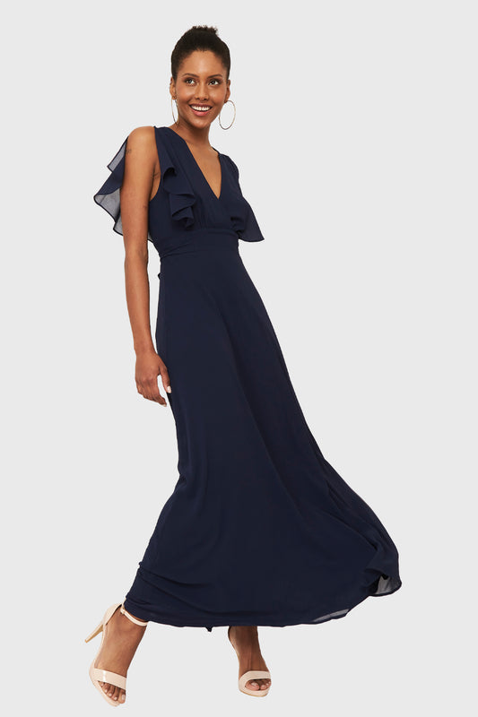 Vestido Largo Azul Marino