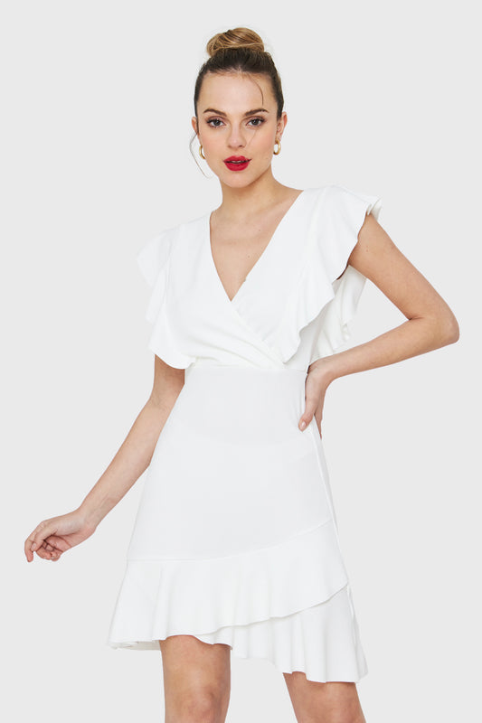 Vestido Volantes Blanco