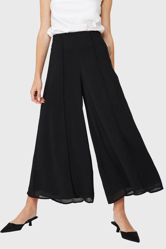 Pantalón Culotte Brillos Negro