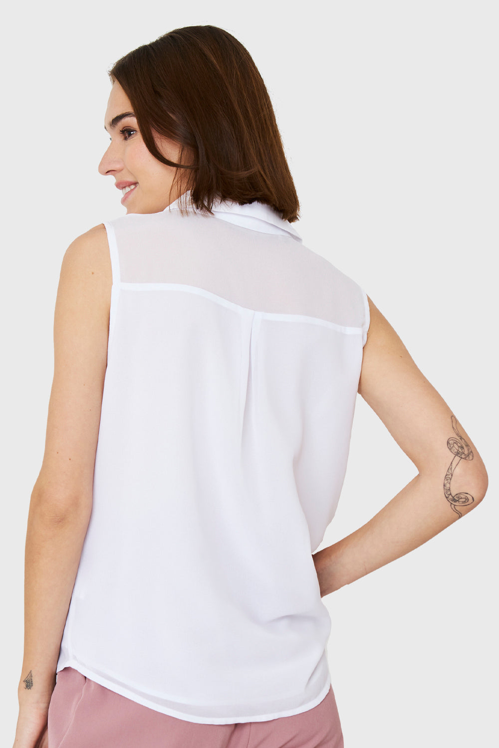 Blusa Botones Metálicos Blanco