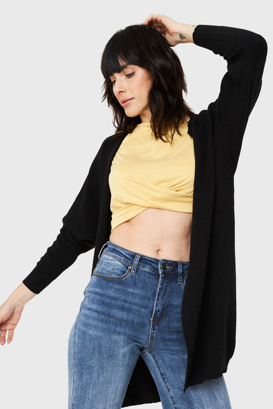 Cárdigan Manga Kimono Negro