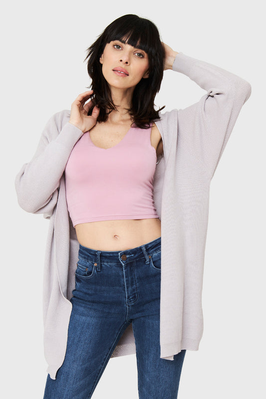 Cárdigan Manga Kimono Gris