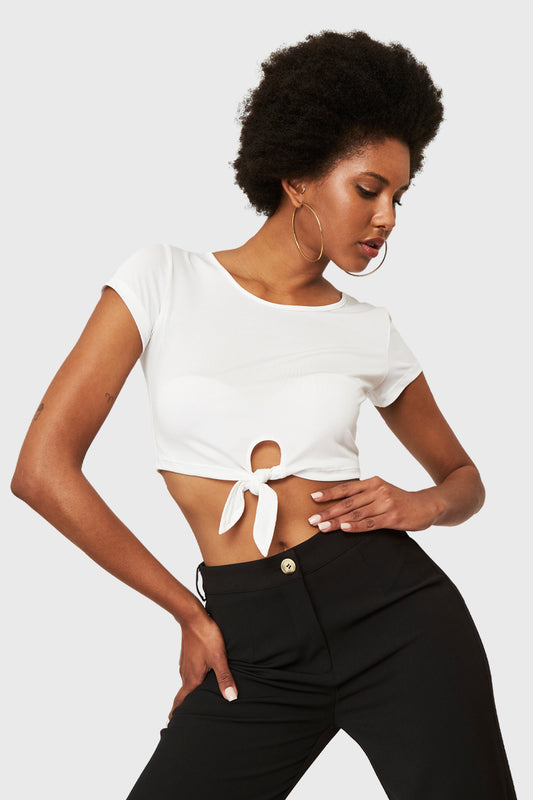 Crop Top Nudo Blanco