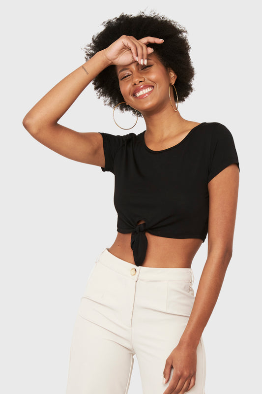 Crop Top Nudo  Negro