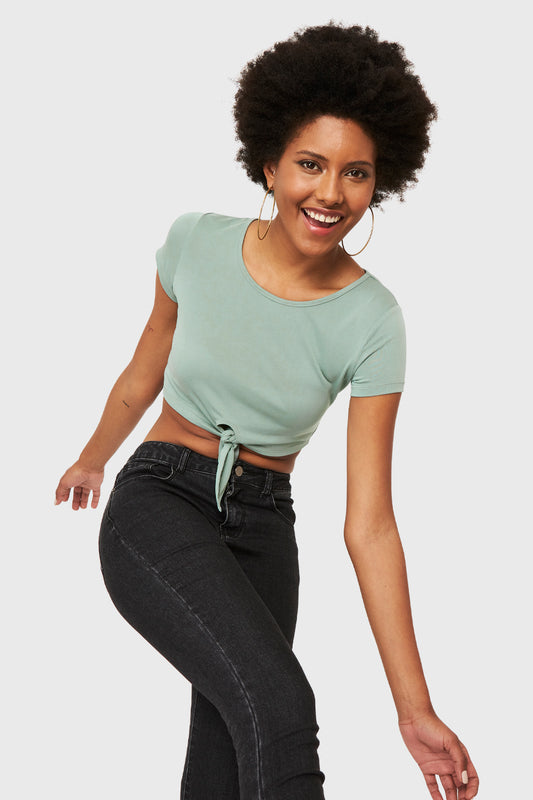 Crop Top Nudo Menta