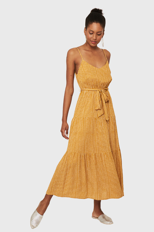 Vestido Print Étnico Mostaza