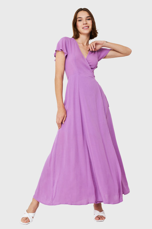 Vestido Largo Envolvente Lila
